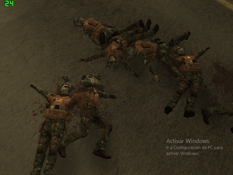 Soldados de la EBE Navy asesinados por las SS-Werh en los Santos.