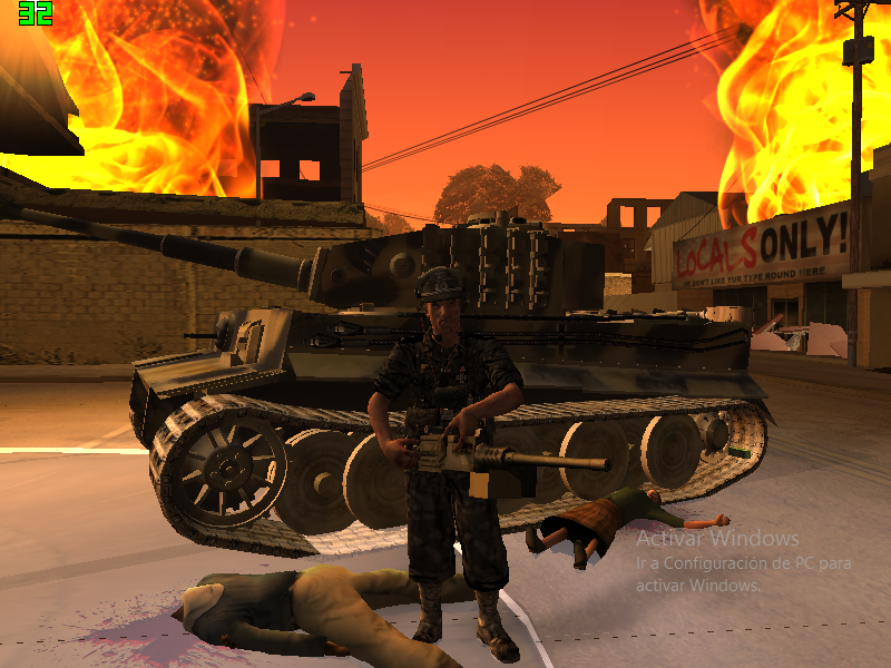 Un oficial aleman con un tanque panzer junto con 2 cadaveres decapitado en montgomery.