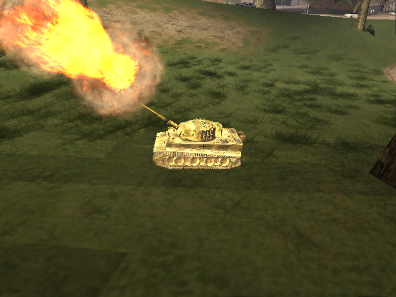 Un panzer V abriendo fuego a distancia a Red country durante la ofensiva estadounidense.